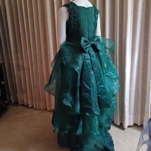 Elegant Green Kids Costume Dress